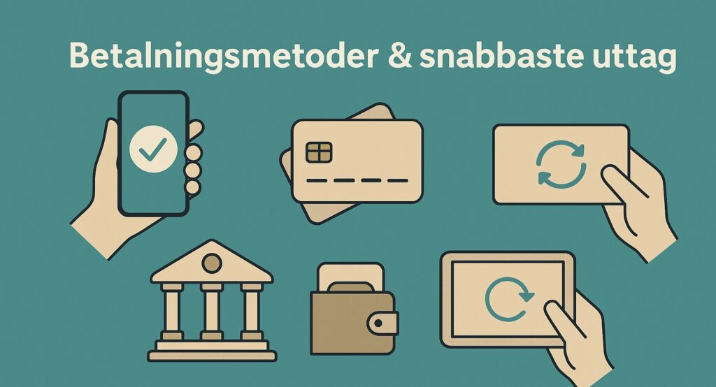 Betalningsmetoder & snabbaste uttag på casinon med låg insättning